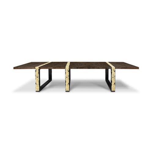 Tavolino basso contemporaneo - FIGEN - Malabar - in rovere / con supporto in legno laccato / con supporto in legno laccato brillante