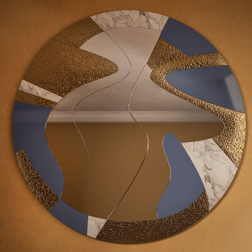 Specchio a muro - STARRY  - Malabar - contemporaneo / rotondo / in legno laccato brillante