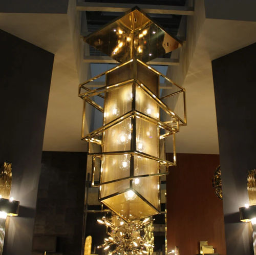 Lampadario contemporaneo - BEIJING - CreativeMary - in vetro / in ottone / in acciaio
