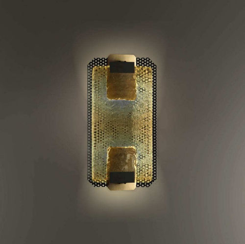 Applique contemporanea - GREENWICH - CreativeMary - da interno / in ottone spazzolato / in vetro