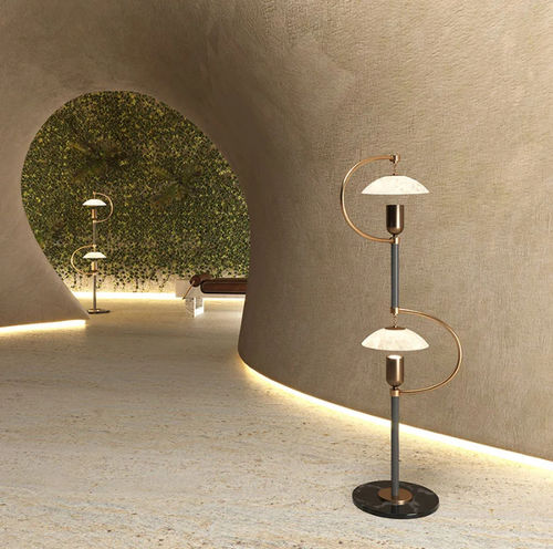 Lampada da pavimento - SOFO - CreativeMary - in ottone / in vetro / in marmo