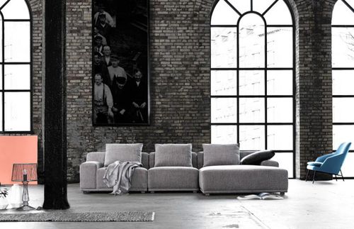 Divano modulare - LOFT - Wendelbo - contemporaneo / in tessuto / in pelle