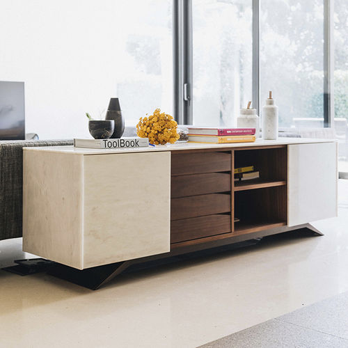 Credenza contemporanea - TRIGONO ESTREMOZ - MAAMI HOME - impiallacciata in legno / in marmo / per hotel