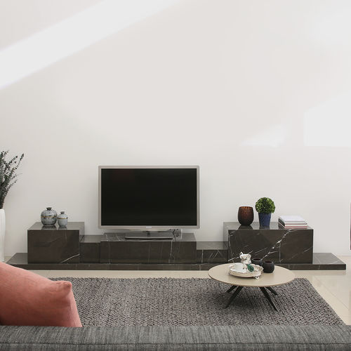 Mobile porta TV contemporaneo - PODIUM GREY KENDZO - MAAMI HOME - lowboard / hi-fi / in marmo