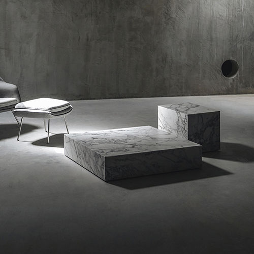 Tavolino basso contemporaneo - EDGE L ARABESCATO - MAAMI HOME - in marmo / con supporto in marmo / quadrato
