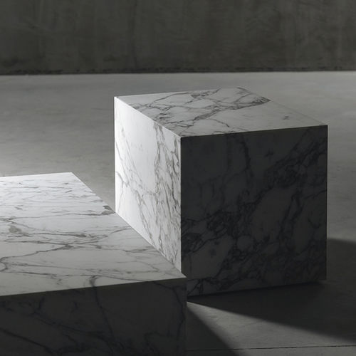Tavolo d'appoggio contemporaneo - EDGE H ARABESCATO - MAAMI HOME - in marmo / con supporto in marmo / rettangolare