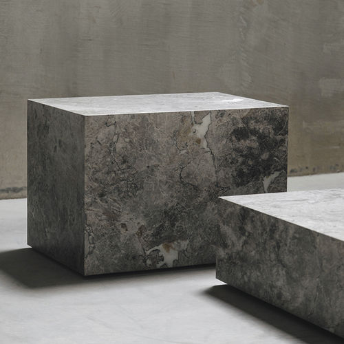 Tavolo d'appoggio contemporaneo - EDGE H TUNDRA - MAAMI HOME - in marmo / con supporto in marmo / rettangolare