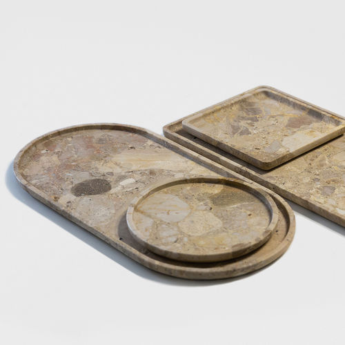 Vassoio di servizio in marmo - ROUND TRAY KUNIS BRESCIA - MAAMI HOME - per camera d'hotel / per ristorante / per hotel