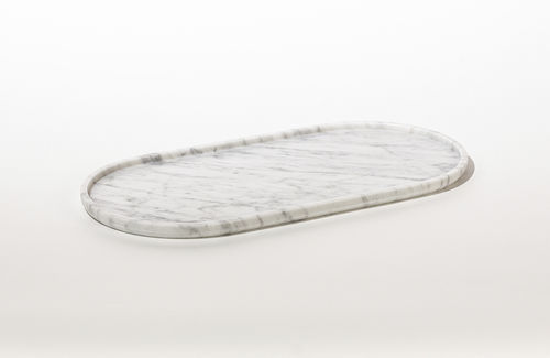 Vassoio di servizio in marmo di Carrara - ROUND TRAY CARRARA - MAAMI HOME - per camera d'hotel / per ristorante / per hotel