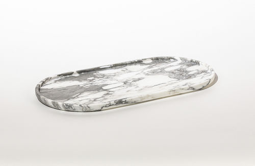 Vassoio di servizio in marmo - ROUND TRAY ARABESCATO - MAAMI HOME - per camera d'hotel / per ristorante / per hotel
