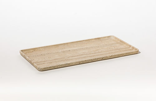 Vassoio di servizio in marmo - SQUARE TRAY TRAVERTINE - MAAMI HOME - per camera d'hotel / per ristorante / per hotel