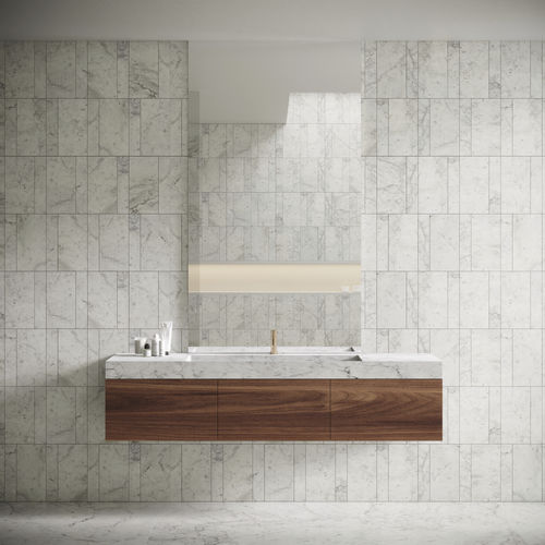 Mobile lavabo sospeso - PUKA PUKA - MAAMI HOME - in noce / impiallacciato in legno / in marmo