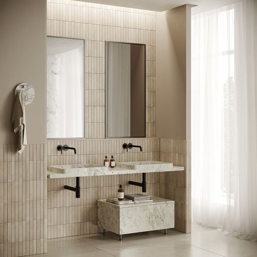 Lavabo sospeso - TUAMOTU - MAAMI HOME - in marmo / con piano integrato / su misura