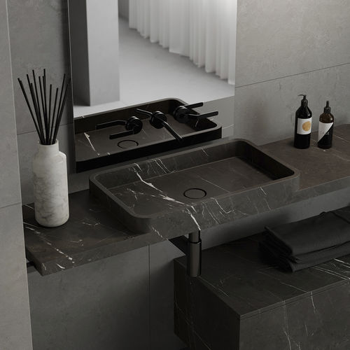 Lavabo da appoggio - TUAMOTU KENDZO - MAAMI HOME - in marmo / con cassetti integrati / rettangolare