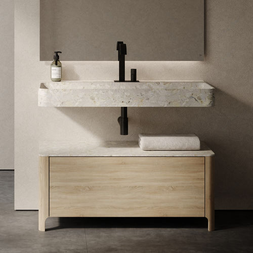 Lavabo sospeso - KATA NOI  - MAAMI HOME - in marmo / su misura / rettangolare