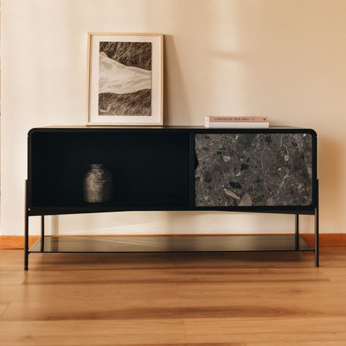 Credenza design scandinavo - RICH LP GRIS ALVITO - MAAMI HOME - in rovere / in legno massiccio / in marmo