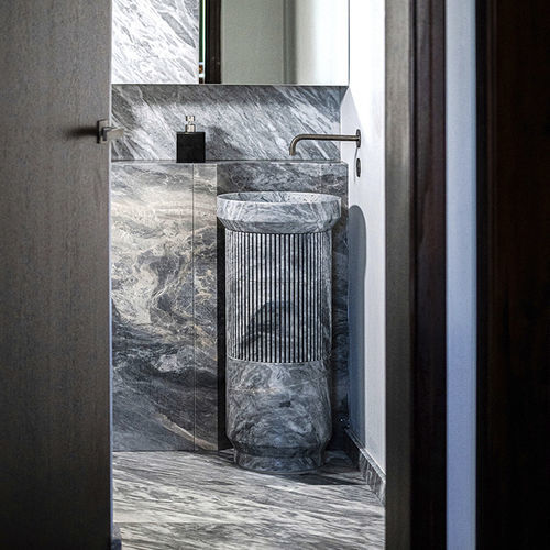 Lavabo autoportante - DORIC - MAAMI HOME - in marmo / fatto a mano / circolare