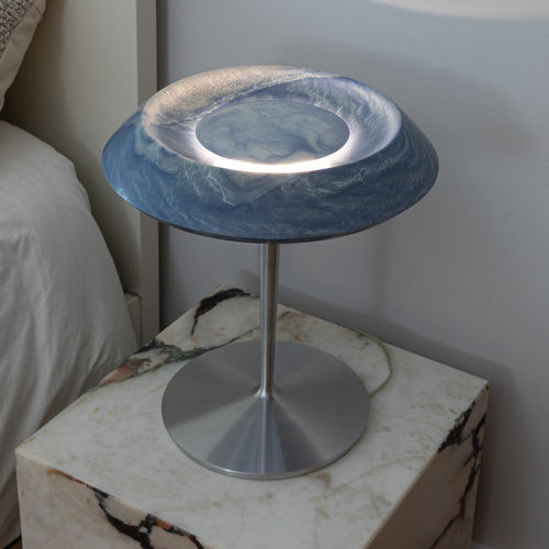Lampada da tavolo - FIORE AZUL - MAAMI HOME - da comodino / in alluminio spazzolato / in quarzite