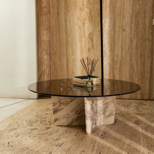 Tavolino basso contemporaneo - QUINA ESTREMOZ - MAAMI HOME - in vetro / in metallo / in marmo