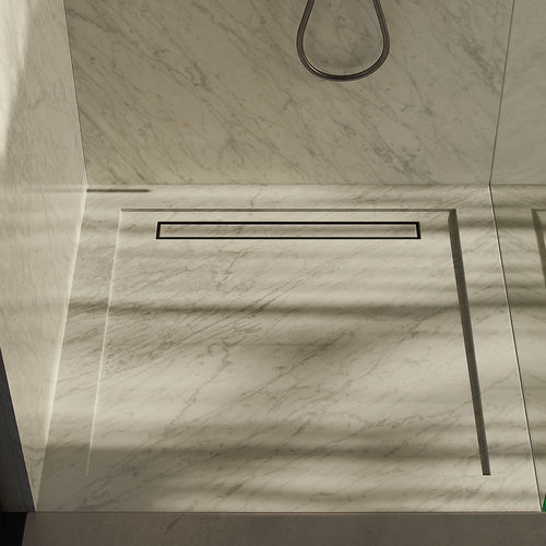 Piatto doccia quadrato - QURUM CARRARA FLUSH - MAAMI HOME - da appoggio / rasoterra / in pietra naturale