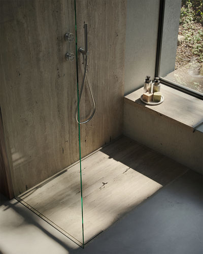 Piatto doccia rettangolare - ESSAOUIRA TRAVERTINE FLUSH - MAAMI HOME - da appoggio / rasoterra / in travertino
