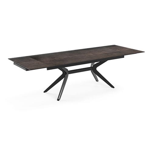 Tavolo da pranzo contemporaneo - IMPULSION - AKANTE - in ceramica / in marmo / con supporto in acciaio laccato