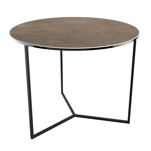 Tavolo d'appoggio contemporaneo - VENEZIA - AKANTE - in vetro / in ceramica / con supporto in acciaio laccato