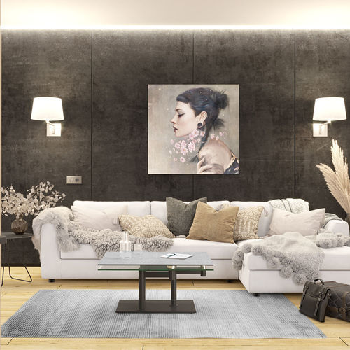 Tavolino basso contemporaneo - OPERA - AKANTE - in vetro / in ceramica / con supporto in acciaio laccato
