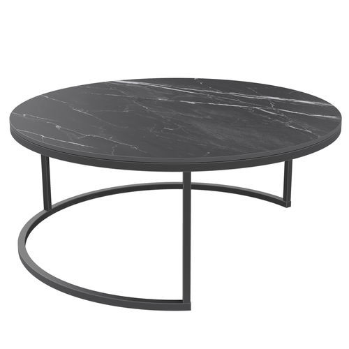 Tavolino basso contemporaneo - DOLCE VITA - AKANTE - in vetro / in ceramica / con supporto in acciaio laccato
