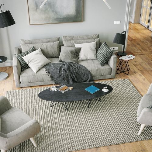 Tavolino basso contemporaneo - OGIVE - AKANTE - in vetro / in ceramica / con supporto in acciaio laccato