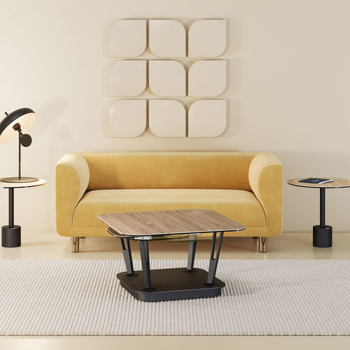 Tavolino basso design scandinavo - DAKOTA - AKANTE - in rovere / in acciaio / con supporto in acciaio laccato