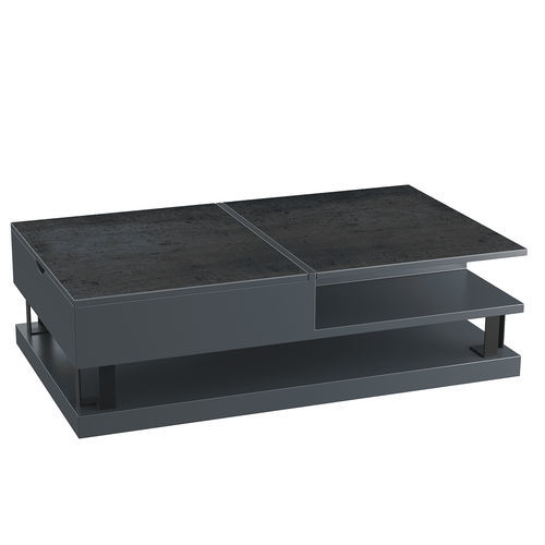 Tavolino basso contemporaneo - MILANO - AKANTE - in ceramica / con supporto in MDF laccato / rettangolare