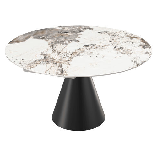 Tavolo da pranzo contemporaneo - ICONE - AKANTE - in ceramica / con supporto in acciaio laccato / allungabile