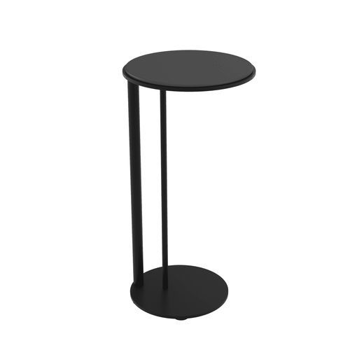 Tavolo d'appoggio contemporaneo - ALTA - AKANTE - in ceramica / con supporto in acciaio laccato / rotondo