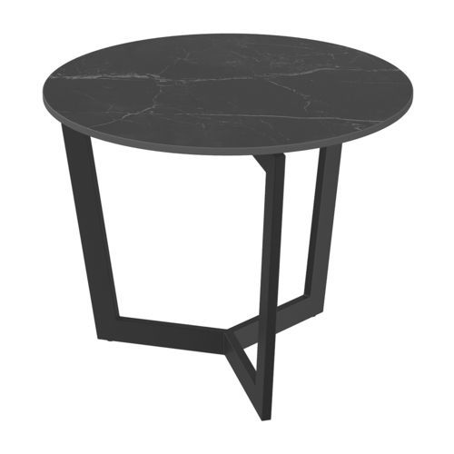 Tavolo d'appoggio contemporaneo - TAMARA - AKANTE - in vetro temprato / in ceramica / con supporto in acciaio laccato