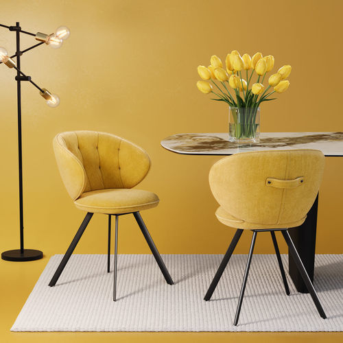 Sedia contemporanea - NOTTINGHAM - AKANTE - da interno / in tessuto / con supporto in acciaio laccato