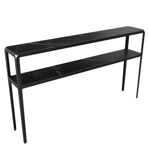 Consolle contemporanea - SUMATRA - AKANTE - in ceramica / con supporto in acciaio laccato / rettangolare