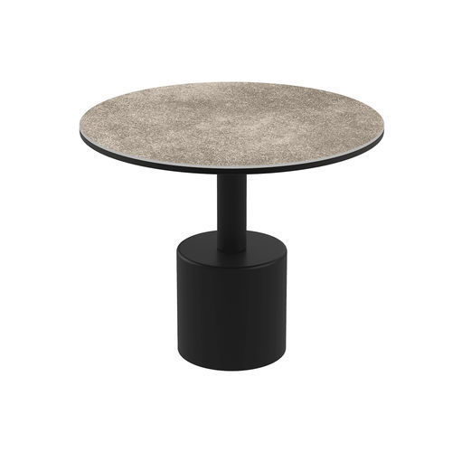 Tavolo d'appoggio contemporaneo - MONOLITH - AKANTE - in vetro / in ceramica / con supporto in acciaio laccato
