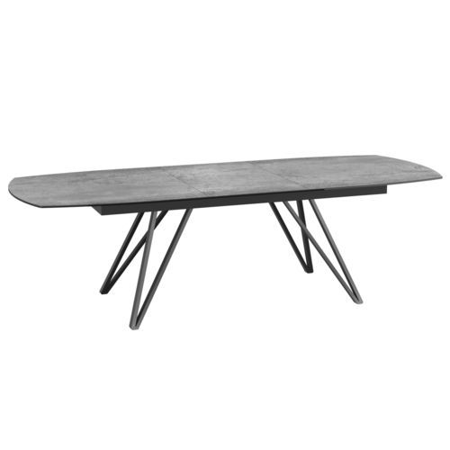 Tavolo da pranzo contemporaneo - BABYLONE - AKANTE - in ceramica / con supporto in acciaio laccato / allungabile