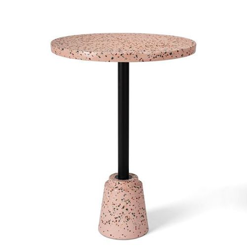 Tavolo da bistrot contemporaneo - M-11 - Karoistanbul - in terrazzo / con supporto in acciaio / rotondo