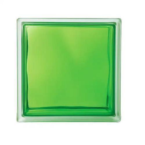 Mattone di vetro quadrato - GREEN CLOUDY - Karoistanbul - liscio / per muro / per parete