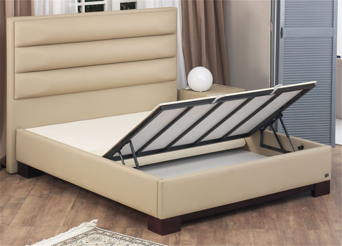 Letto matrimoniale - ZEUS  - ISBIR - contemporaneo / in tessuto / in pelle