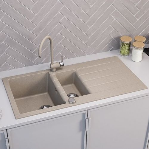 Lavello a 2 vasche - Cadit 80 - Alveus - con gocciolatoio / in composito / monoblocco