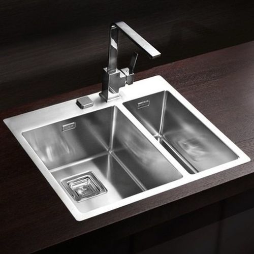 Lavello a 2 vasche - Stylux 20 - Alveus - senza gocciolatoio / in acciaio inossidabile / da incasso