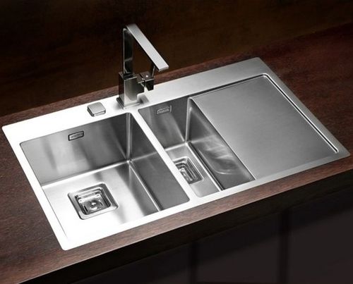Lavello a 2 vasche - Stylux 60 - Alveus - con gocciolatoio / in acciaio inossidabile / da incasso