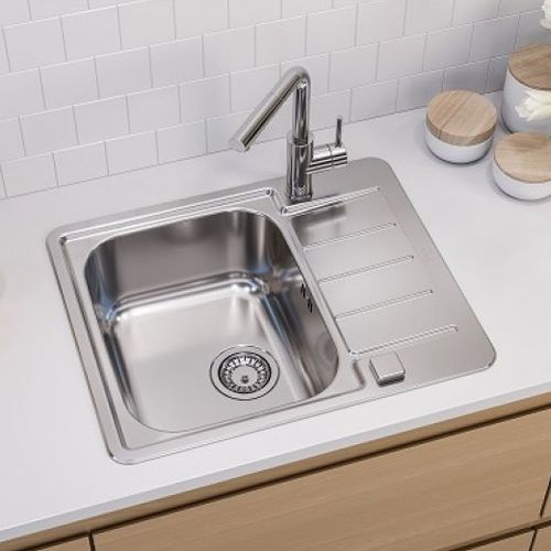 Lavello a 1 vasca - Line Max 110 - Alveus - con gocciolatoio / in acciaio inossidabile / monoblocco