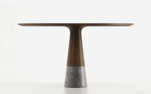 Tavolo da pranzo contemporaneo - ECHO - Enne - in legno massiccio / rotondo / per uso residenziale