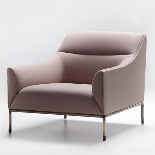 Poltrona contemporanea - CURVE  - Enne - in tessuto / marrone / beige