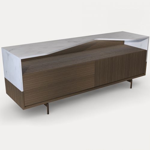 Credenza contemporanea - BRIGHT - Enne - in noce / in marmo