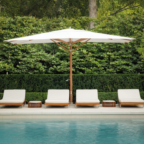 Lettino prendisole contemporaneo - Monaco Sunbed Single Pool Edition - Seora - in tessuto / in mogano / in acciaio inossidabile